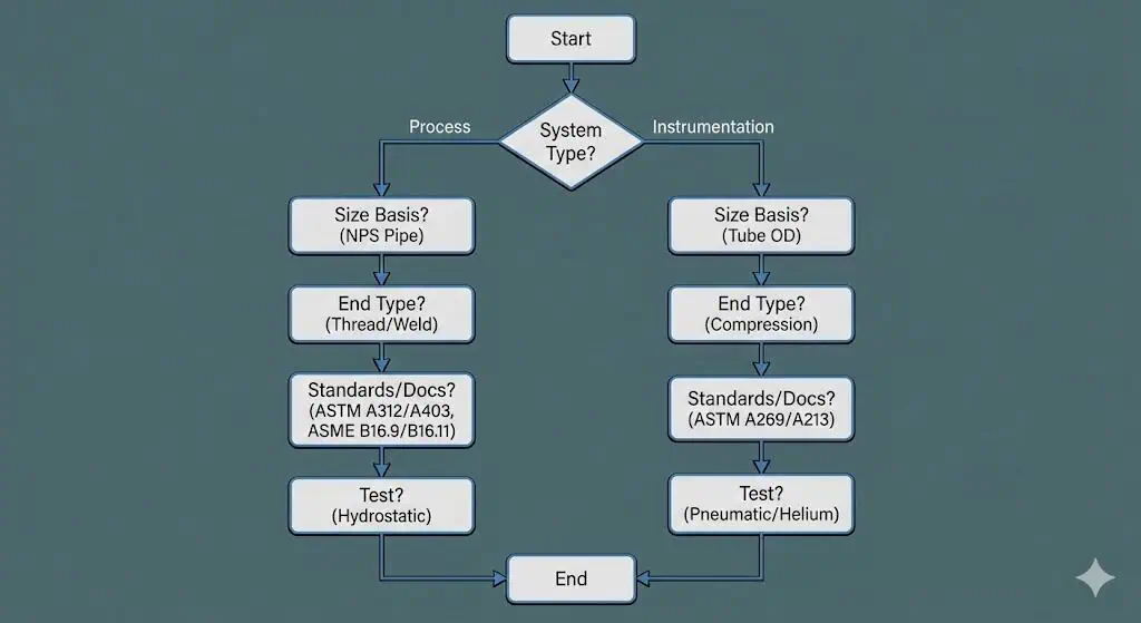 how to choose stainless steel fittings: pipe vs tube decision checklist