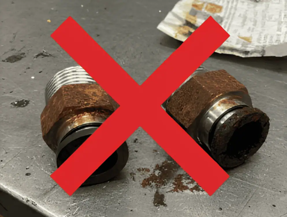 Stainless steel fitting test comparison chart