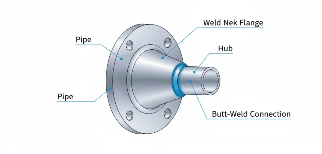 Welding Neck Flange Cross Section