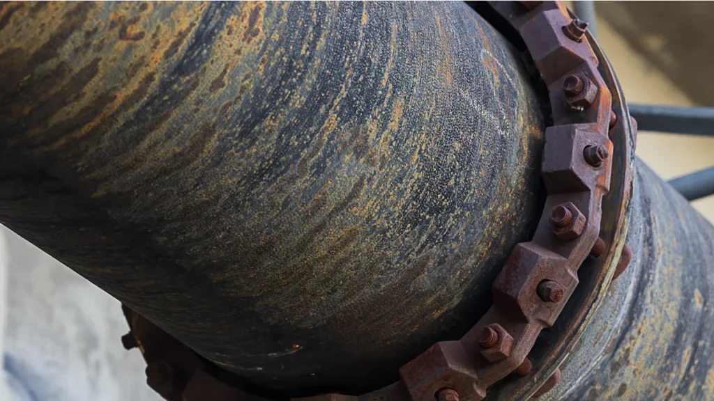 Flange structure: face, hub, bolt circle and bore Diagram of flange structure including face, hub, and bolt holes