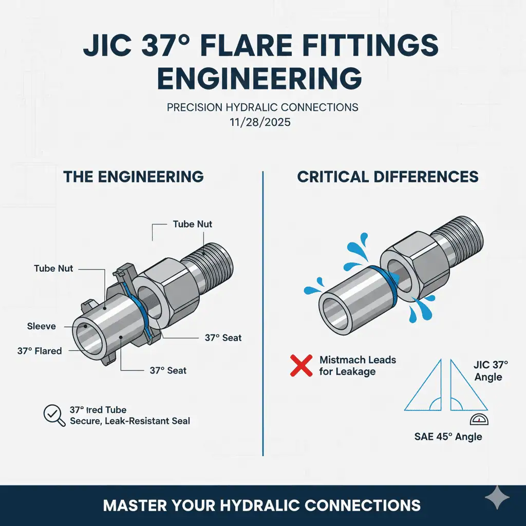 JIC 37° Flare Fittings Engineering Leak-Free Hydraulics
