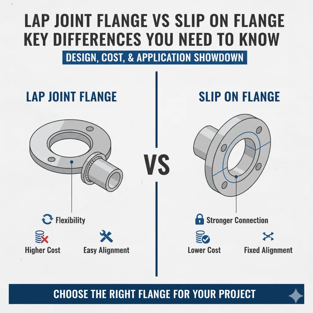Lap joint flange vs slip-on flange: key differences for piping engineers Lap joint flange vs slip-on flange comparison: structure, welding, alignment, and typical use cases
