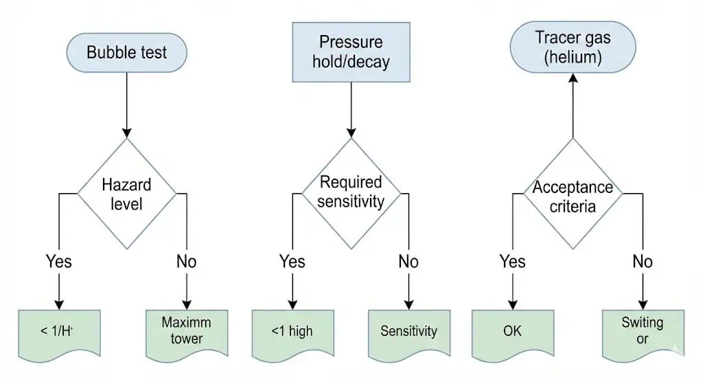 Selección del método de prueba de fugas adecuado Comparación de la prueba de fugas con líquido Snoop frente a la prueba con espectrómetro de masas de helio