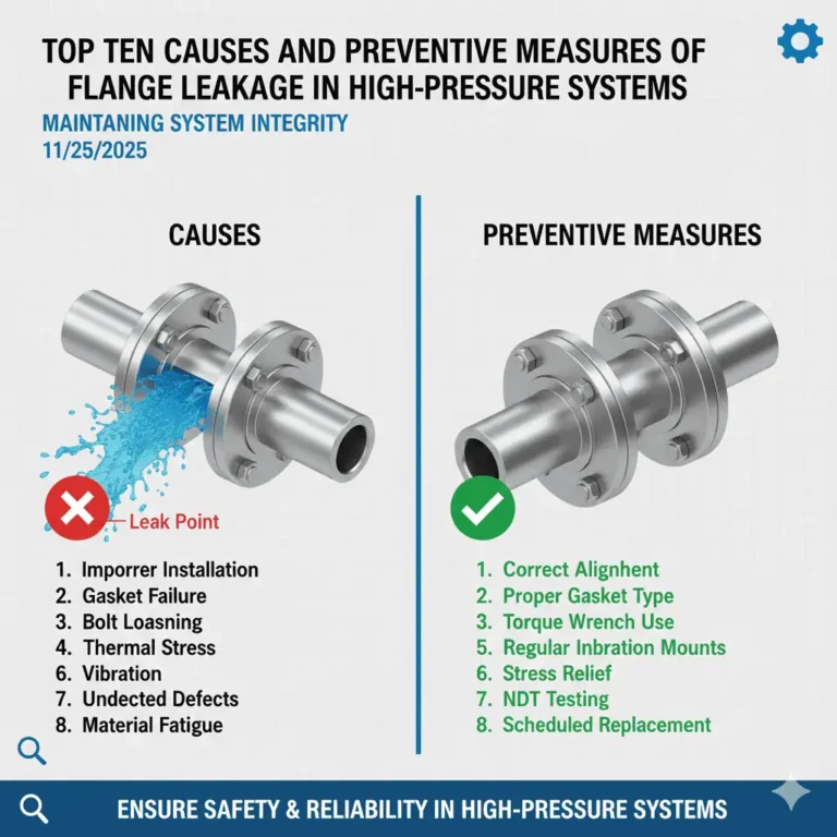 As dez principais causas e medidas preventivas de vazamentos em flanges em sistemas de alta pressão