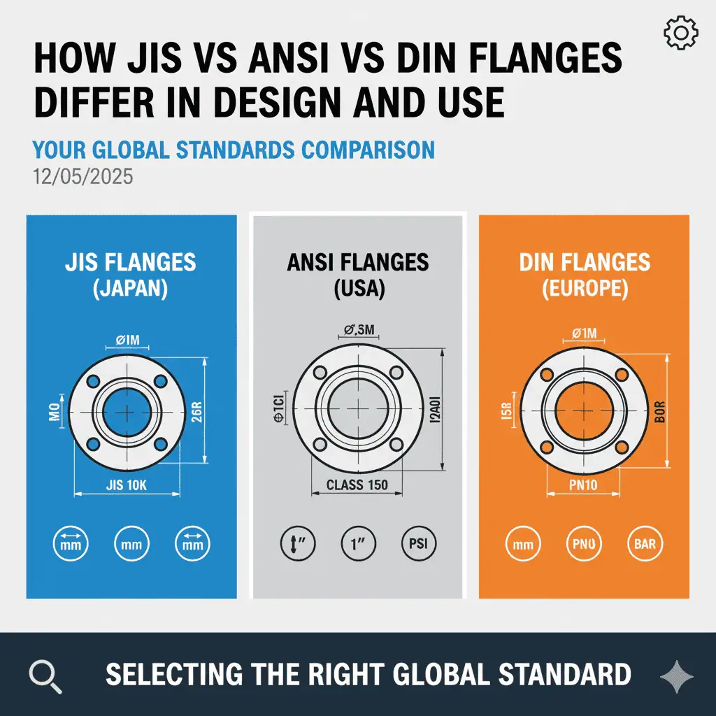 How JIS Vs ANSI Vs DIN Flanges Differ in Design and Use