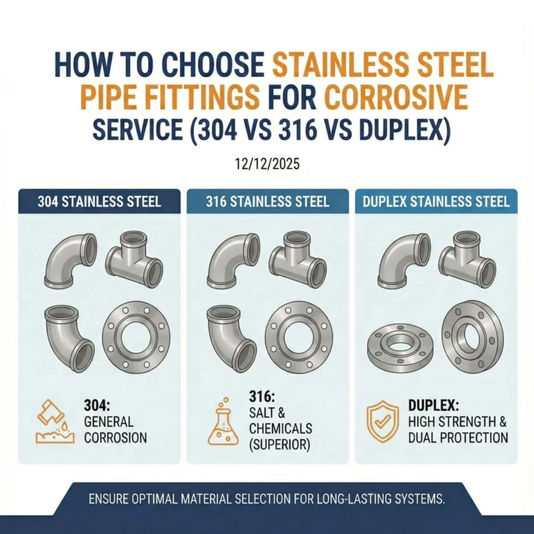 Auswahl von Edelstahlrohrverbindungsstücken für korrosive Anwendungen (304 vs. 316 vs. Duplex)