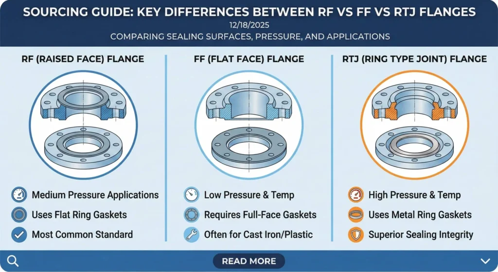 Sourcing Guide: Key Differences Between RF vs FF vs RTJ Flanges