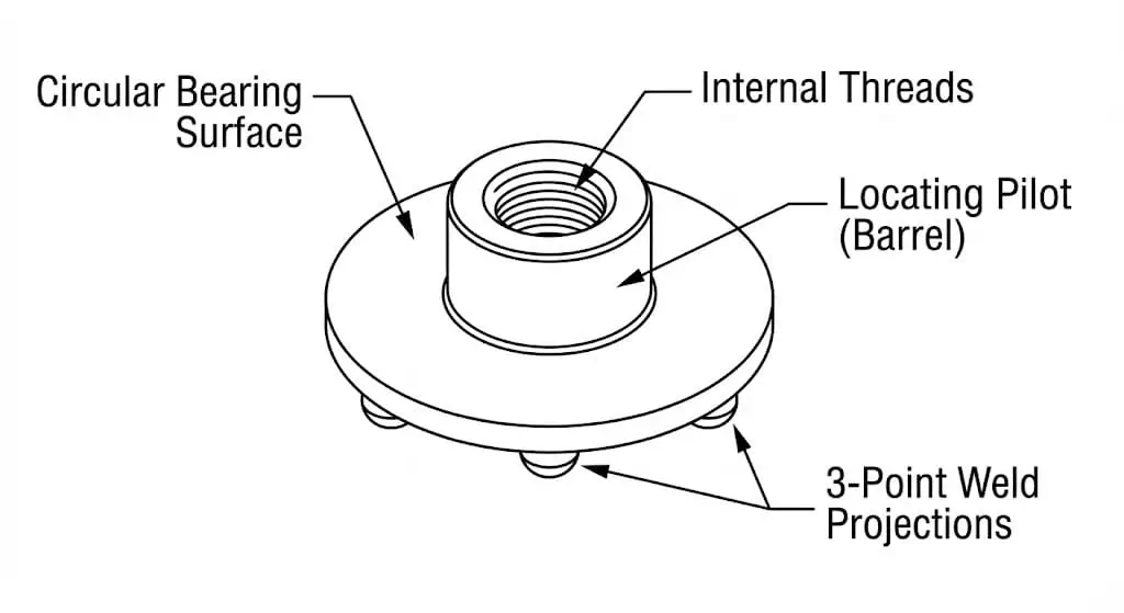 Custom Round Base Weld Nut Manufacturer | OEM D-Shape & Slab