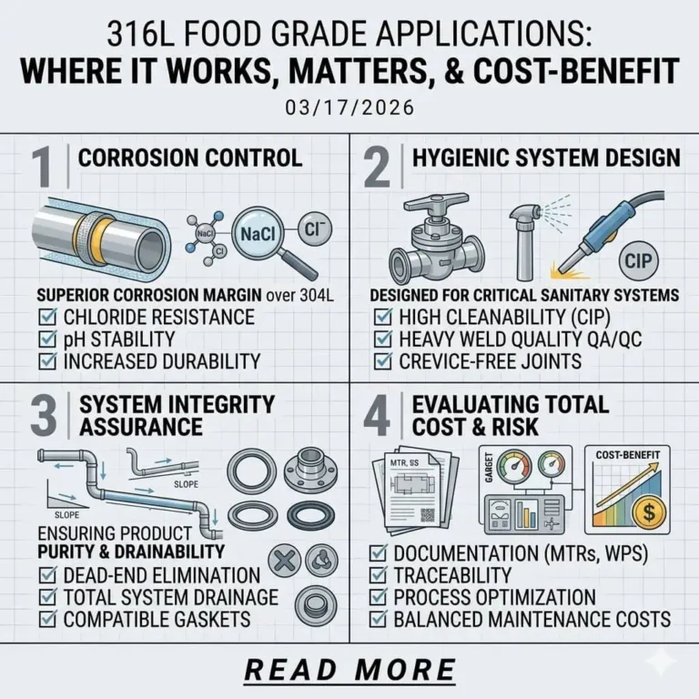 Нержавеющая сталь 316L в пищевых применениях: Где она работает, где это важно и когда она стоит затрат