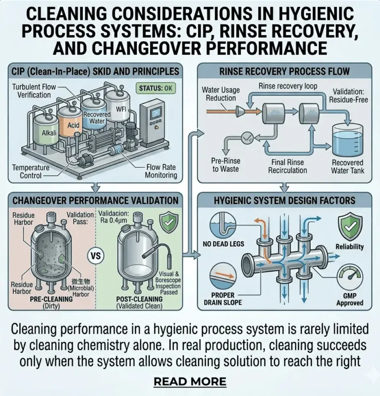 Considerazioni sulla Pulizia nei Sistemi di Processo Igienico - CIP, Recupero del Risciacquo e Prestazioni di Cambio