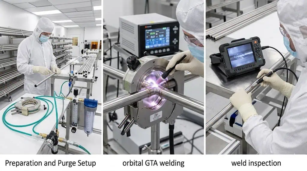 GTA welding and weld inspection in semiconductor high purity piping Orbital GTA welding and weld inspection in semiconductor high purity piping systems