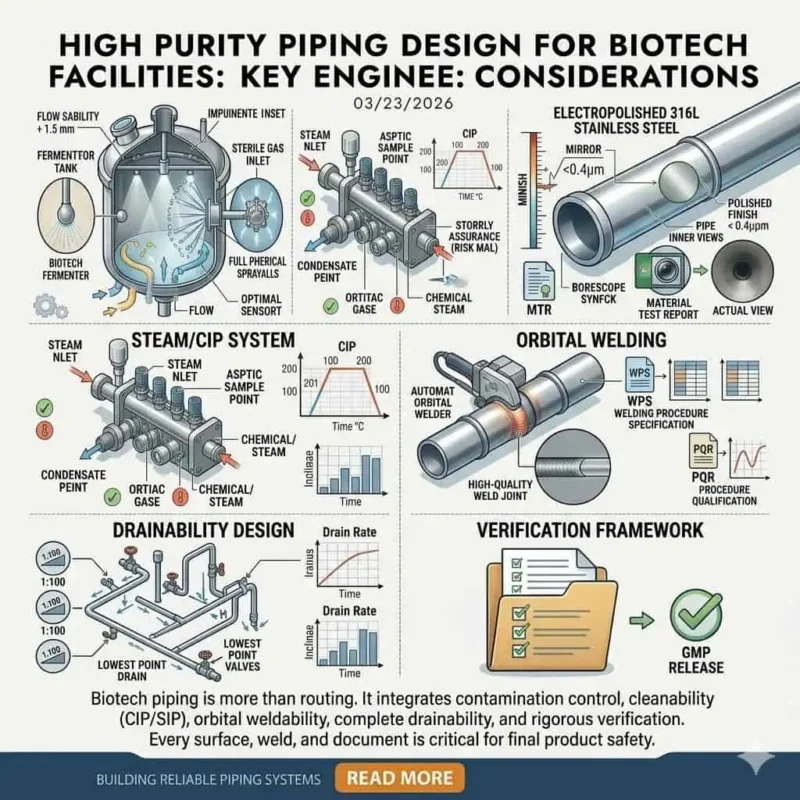 High Purity Piping Design for Biotech Facilities: Key Engineering Considerations