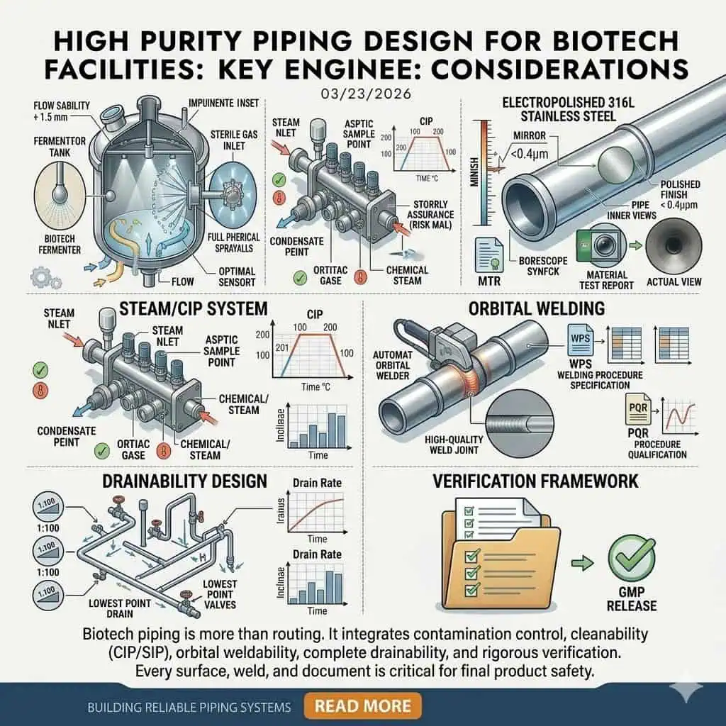 High Purity Piping Design for Biotech Facilities: Key Engineering Considerations