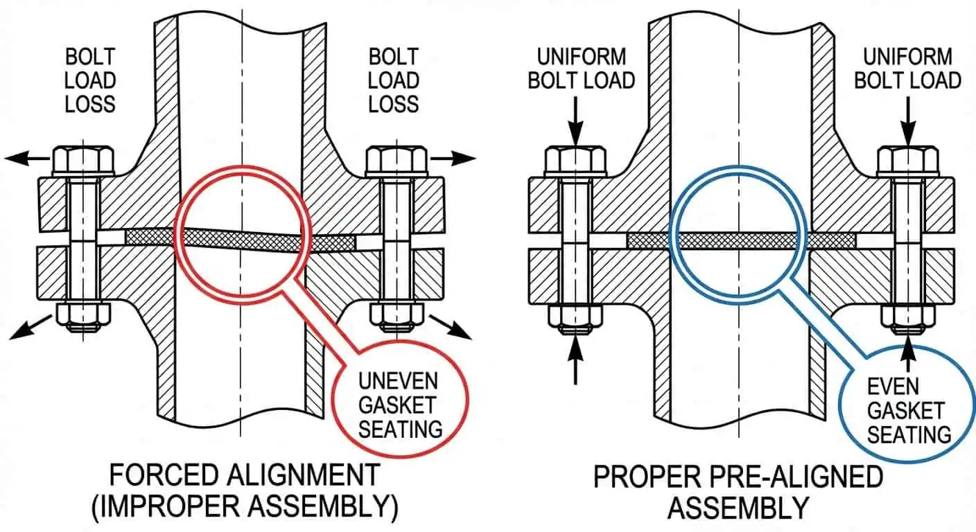Misalignment and Forced Alignment Risk at Flanged Joint Misalignment and forced alignment risk at flanged joint