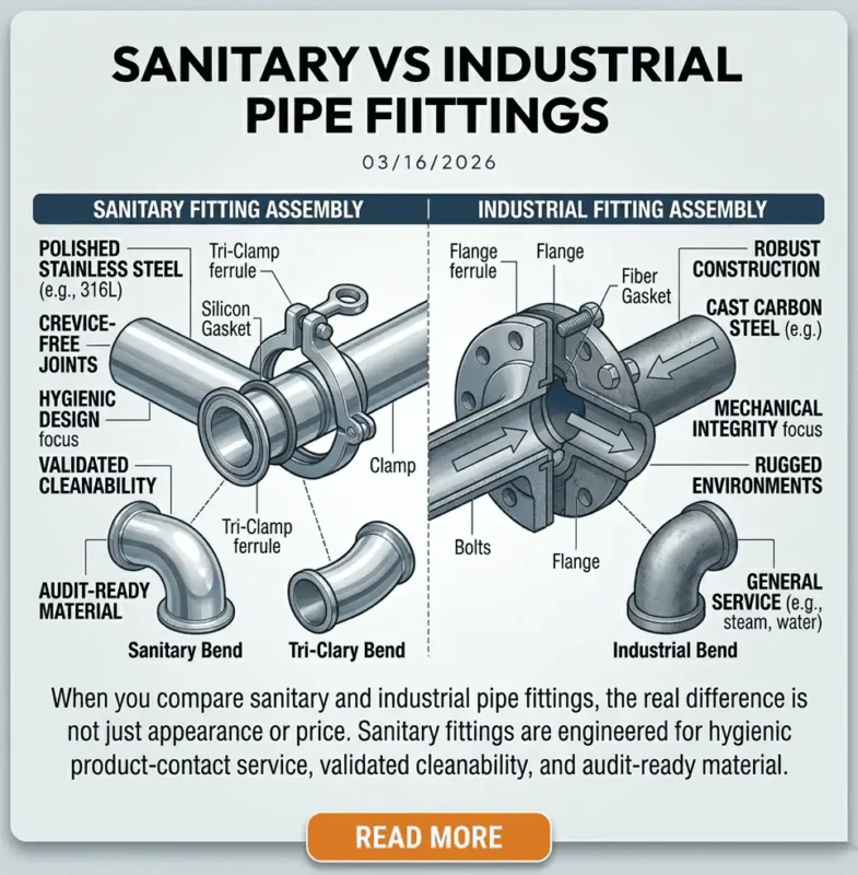Agroalimentaire vs Raccords de Tuyauterie Industrielle - Différences Clés, Normes, Matériaux et Guide de Sélection