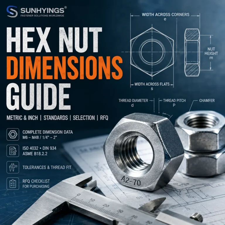 Hex Nut Dimensions Guide: Metric & Inch Size Charts, ISO, DIN and ASME Standards