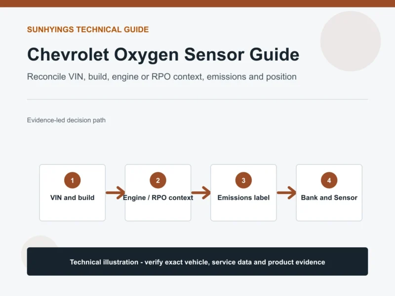 Chevrolet oxygen sensor verification using VIN engine RPO emissions and Bank Sensor position