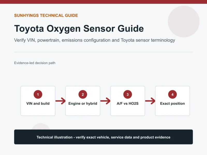 Toyota oxygen sensor verification using VIN powertrain emissions and sensor terminology